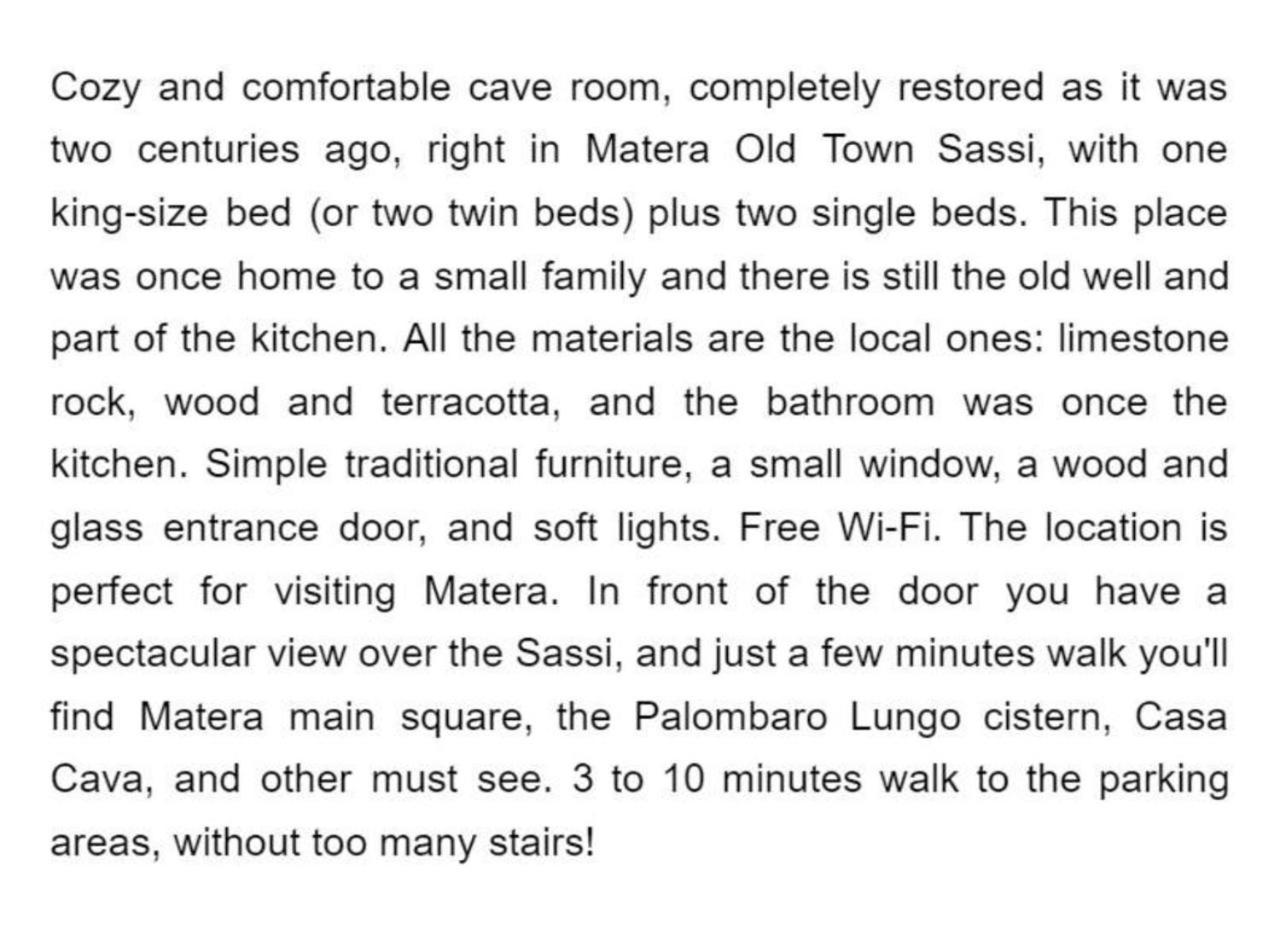 Cave Rooms Sassi 马泰拉 客房 照片